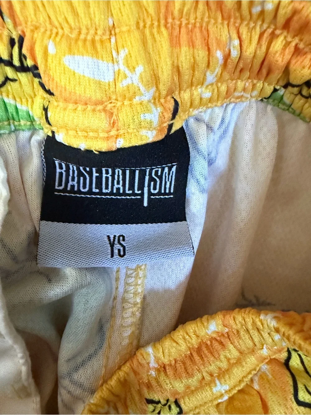 Yellow Candy Print boys Athletic Shorts Baseballism